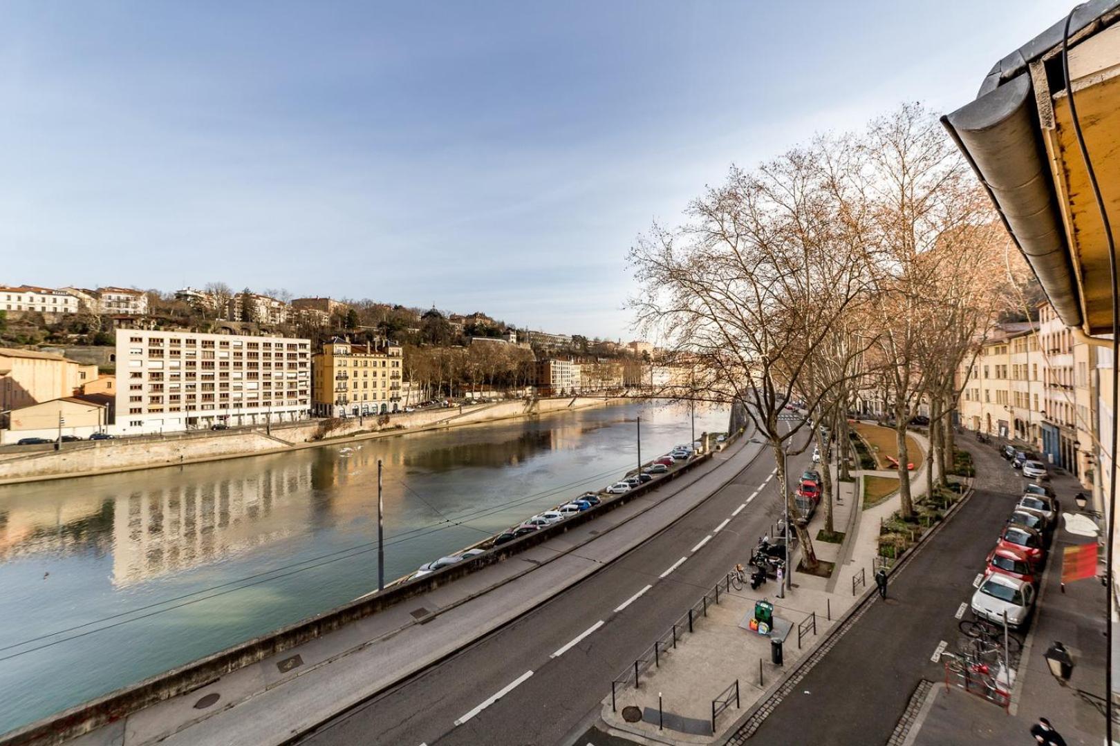 Appartamento Loft Mezzanine Vue Incroyable Saone Lione Esterno foto